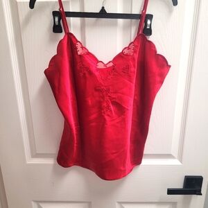 Silky, Sexy, Red Babydoll 2 pc nighty in Sz M by Valerie Stevens